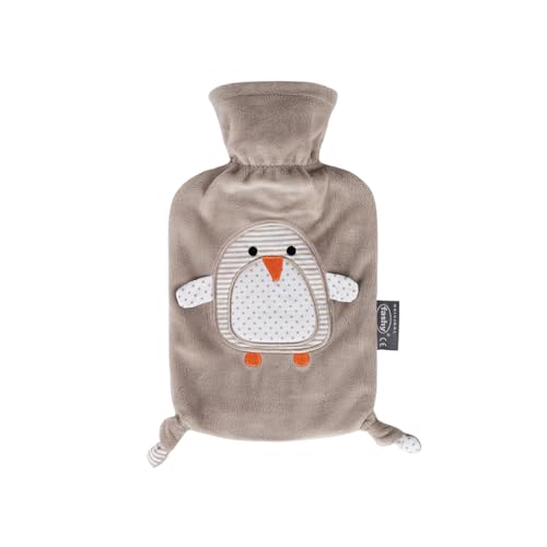 FASHY Pia children's penguin hot-water bottle with plush cover