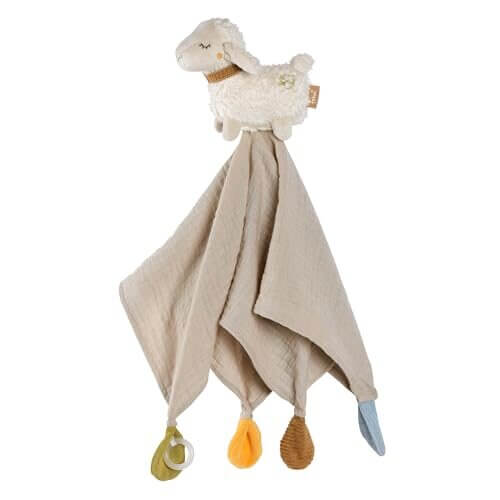 FEHN NATUR Owieczka przytulanka z mocowaniem smoczka – nowy – zdjęcie 2