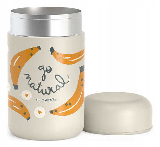 SUAVINEX Go Natural oceľová termoska na jedlo 400 ml