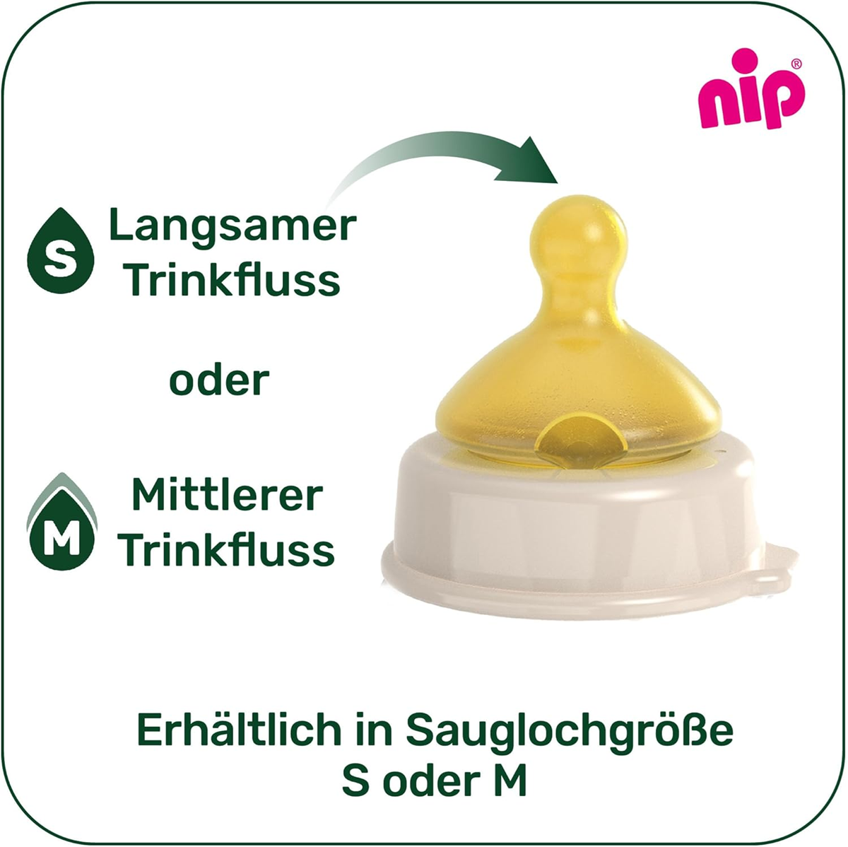 NIP Cherry Green cumlík na fľašu M 0+ x2 LATEX