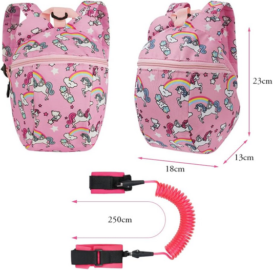 AOMIG zaino con cintura di sicurezza + guinzaglio braccialetto UNICORNO