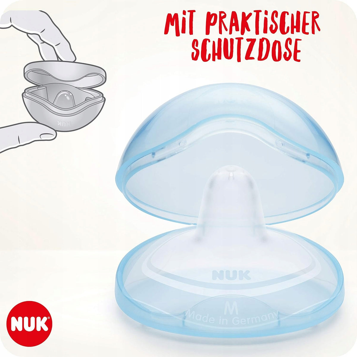 NUK dojčiace klobúčiky na bradavky 20mm veľ. M x2