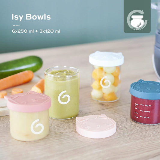 BABYMOOV ISY BOWLS SKLENENÉ nádoby 6x250 3x120