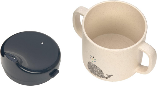 LASSIG Sippy Cup Little Water Whale mugg med pip 150 ml 6 m+
