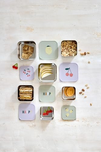 Lässig Happy Fruits oceľové nádoby na občerstvenie 3 ks