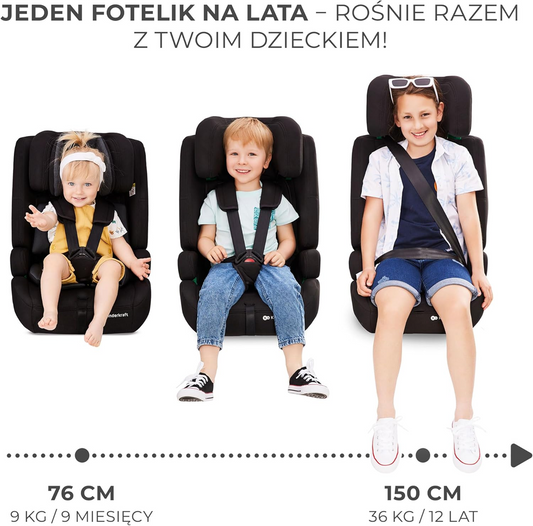 KINDERKRAFT SAFETY FIX 2 i-Size car seat gr 1/2/3 - 9-36kg