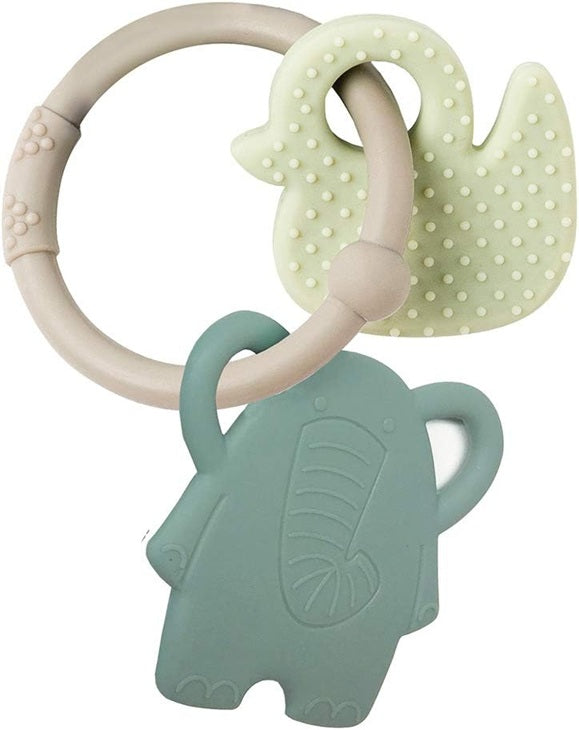 NATTOU 3 teethers: ring, elephant, duckling
