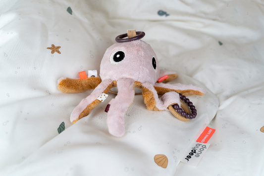 DONE BY DEER závesná hračka na kočík a postieľku, vibrujúca MEDÚZA JELLY, 20 cm