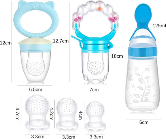 KOSHINE cumlík na ovocie 2 kusy, 5 náustkov + lyžička 125 ml a retiazka