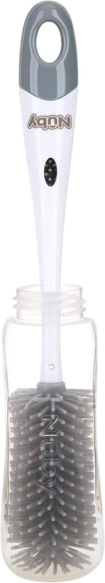 NUBY kefa 2 v 1 na čistenie cumlíkov a fliaš, 30 cm + stojan