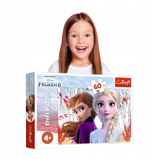 Puzzle TREFL Čarovný svet Anny a Elsy ĽADOVÉ KRÁĽOVSTVO, 60 dielikov, od 4 rokov+