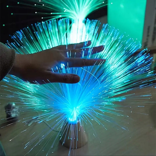 Lámpara nocturna LED de fibra óptica con colores cambiantes