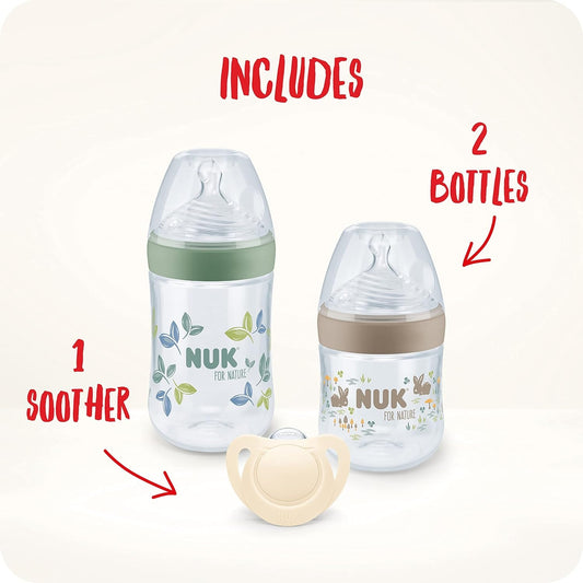 NUK for Nature zestaw 2 x butelka + smoczek kontrola temperatury