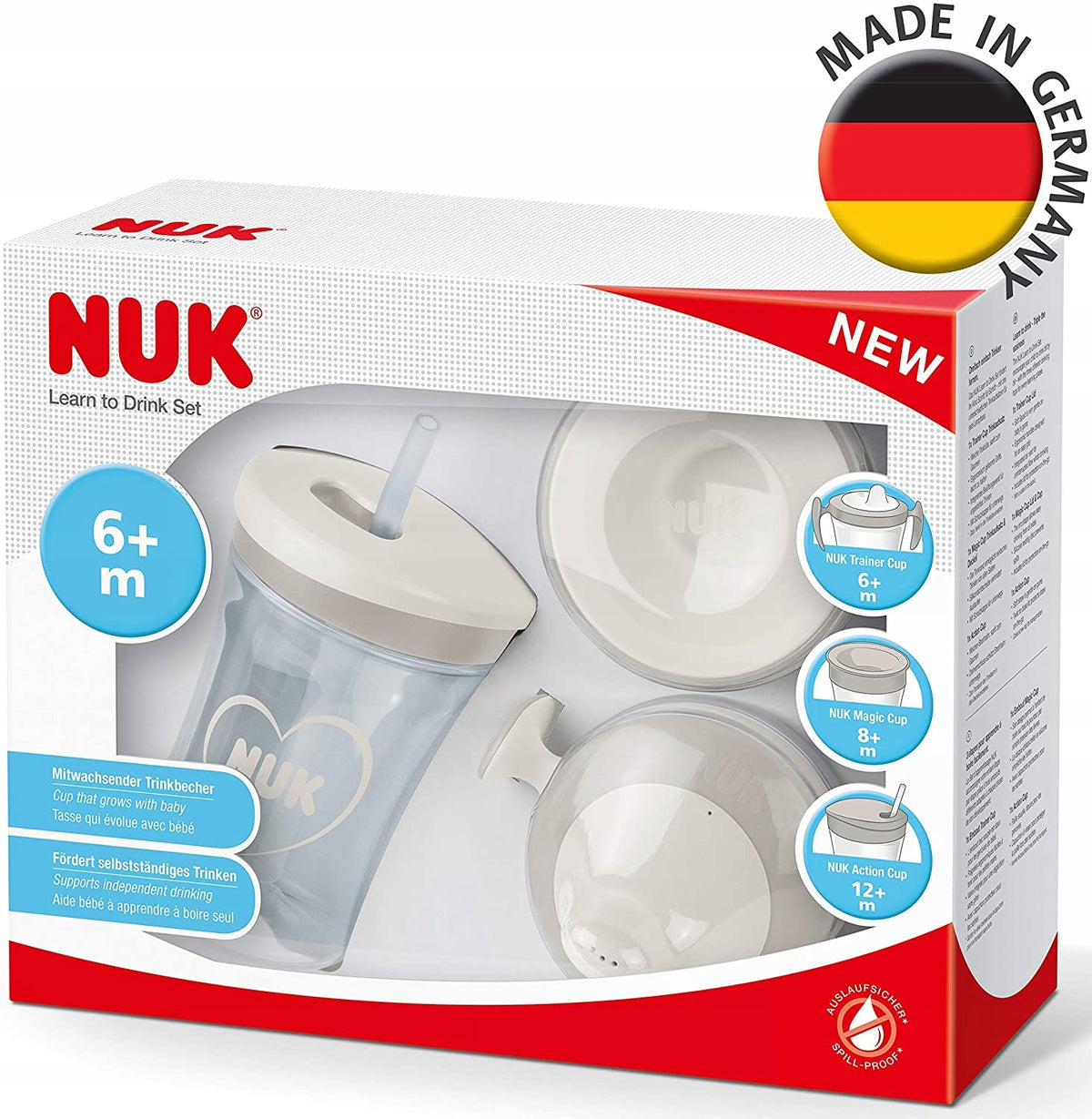 NUK sada na učenie pitia pohárik + 3 náustky