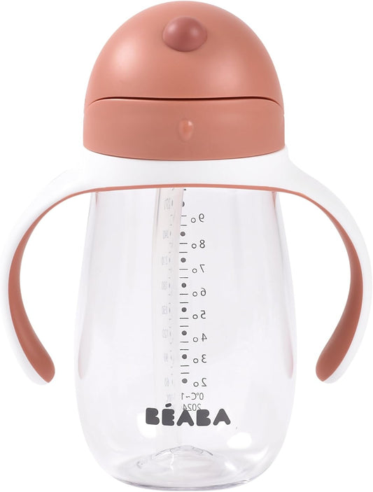 BEABA Straw Cup tritanový nerozlievací pohár so slamkou 300 ml 8 m+