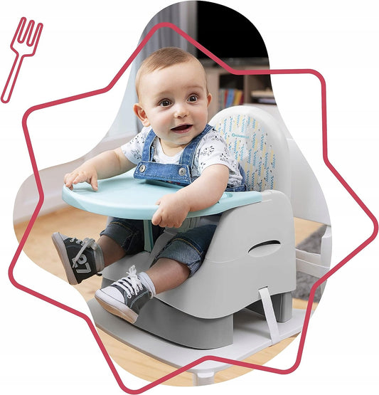 BADABULLE seggiolone da pappa con vassoio RIALZO
