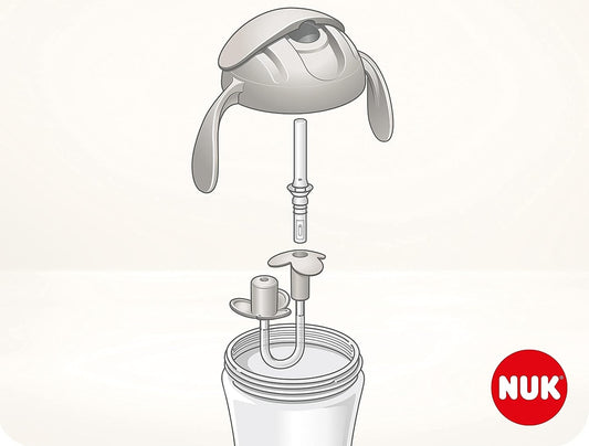 NUK Motion Cup Trinklernbecher 8m+ mit flexiblem Strohhalm