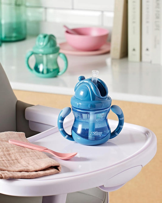 NUBY tasse anti-fuite avec paille 12 m+ 270 ml