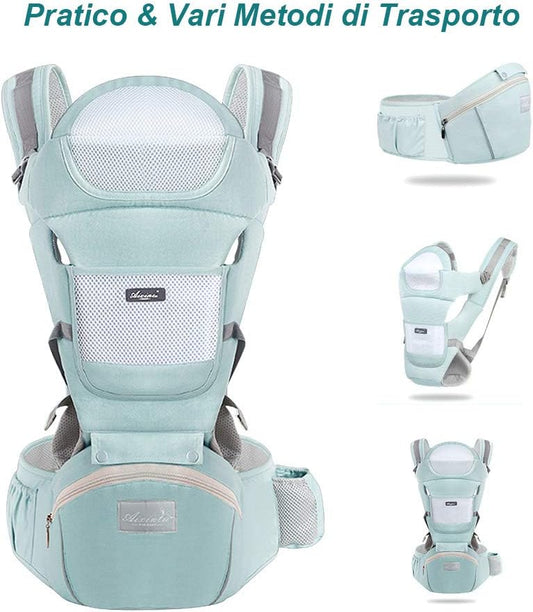 Ergonomikus hordozó csípőövvel 11 az 1-ben