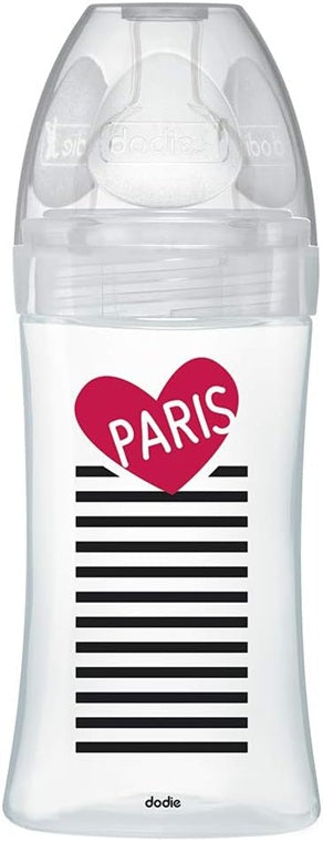 DODIE Sensation+ PARÍŽ sklenená fľaša 270 ml 0–6 m cumlík 2 stredný prietok