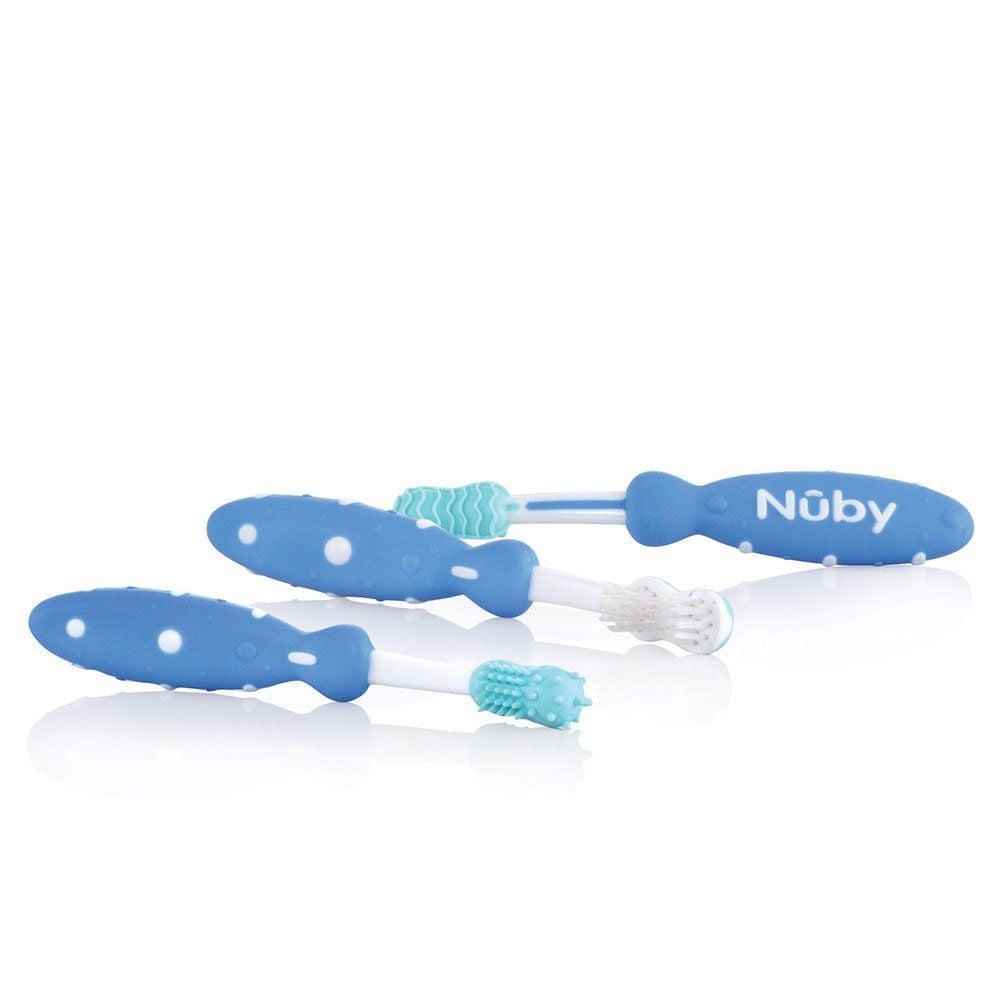 Nuby ID754 súprava modrých zubných kefiek x3