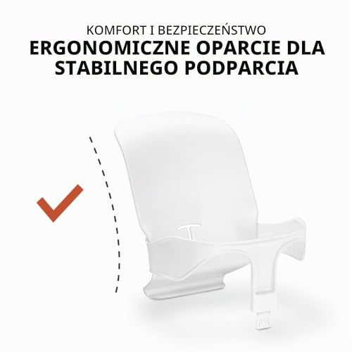 Biały reduktor HAUCK z oparciem i bocznymi ściankami