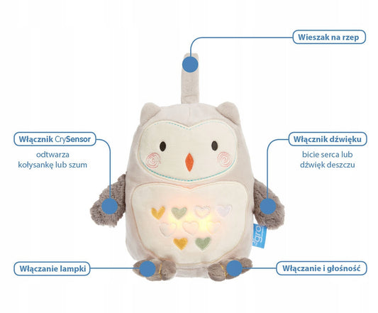 TOMMEE TIPPEE Sova Ollie MAZLÍČEK lampička zvuk