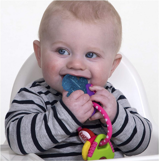 NUBY IcyBite σιλικονούχο δαχτυλίδι οδοντοφυΐας με ψυκτικό υγρό 9 x 14 cm ΚΛΕΙΔΙΑ