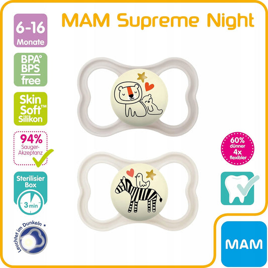 MAM SUPREME NIGHT πιπίλα σιλικόνης 6-16 μηνών