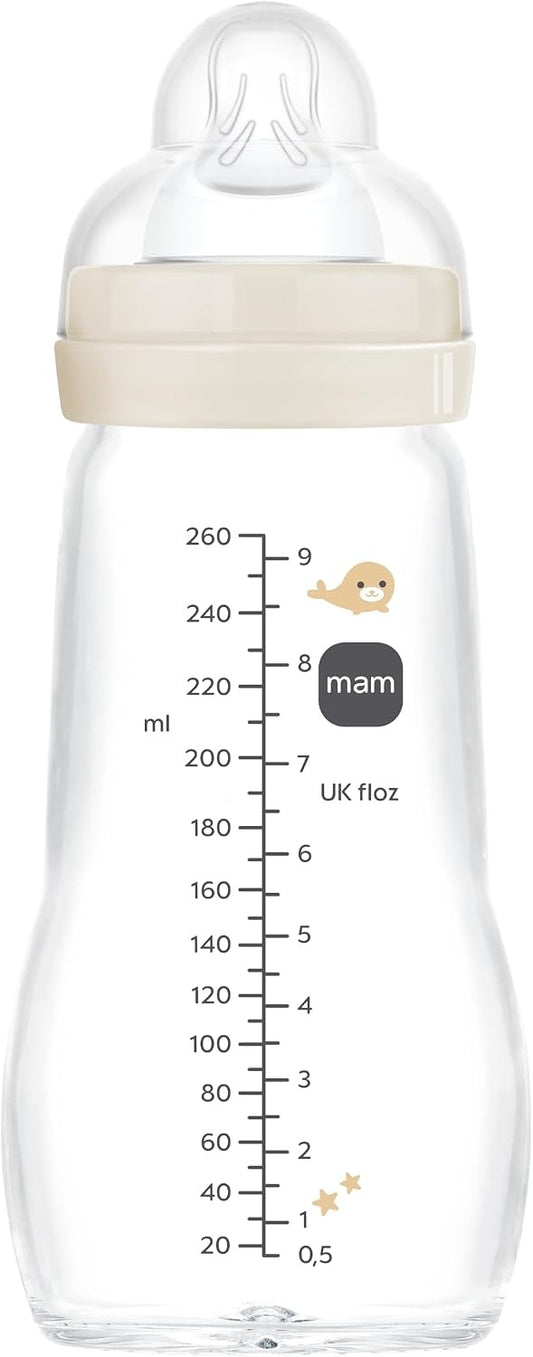 MAM Feel Good sklenená fľaša 260 ml 2 m+ cumlík 2 MORSKÉ TVORY
