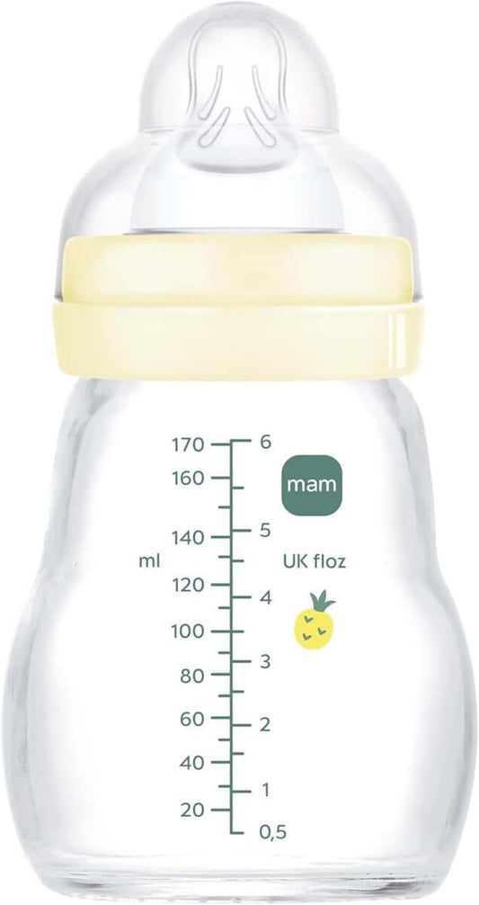 MAM Feel Good sklenená fľaša 170 ml 0 m+ cumlík 1