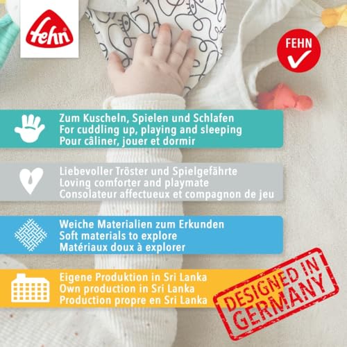 Fehn mušelínová mojkacia hračka Vtáčik