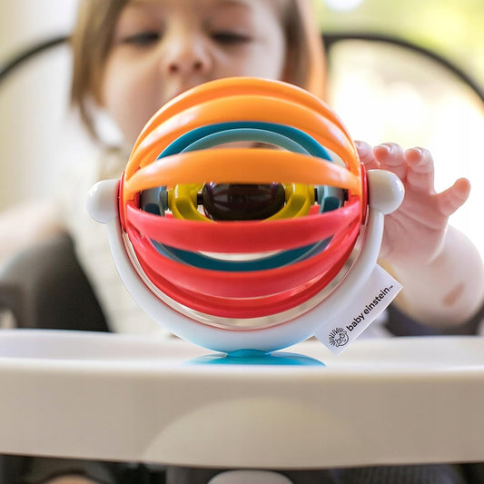 BABY EINSTEIN Sticky Spinner hračka s hrkálkou a prísavkou 3 m+