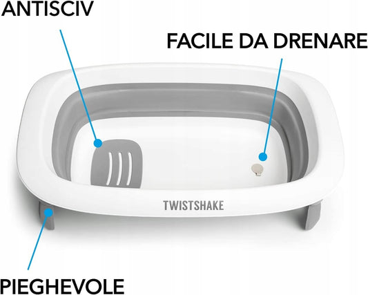 TWISTSHAKE kompaktná skladacia vanička + vložka + nádoba na oplachovanie