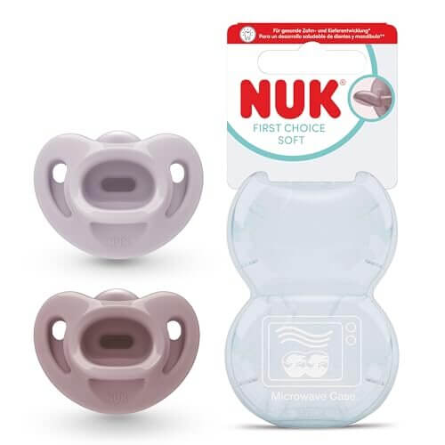 NUK First Choice Soft smoczki uspokajające 2 szt. 0-6 mies. – różowy ortodontyczny kształt NUK rozwiązanie dopasowane do…