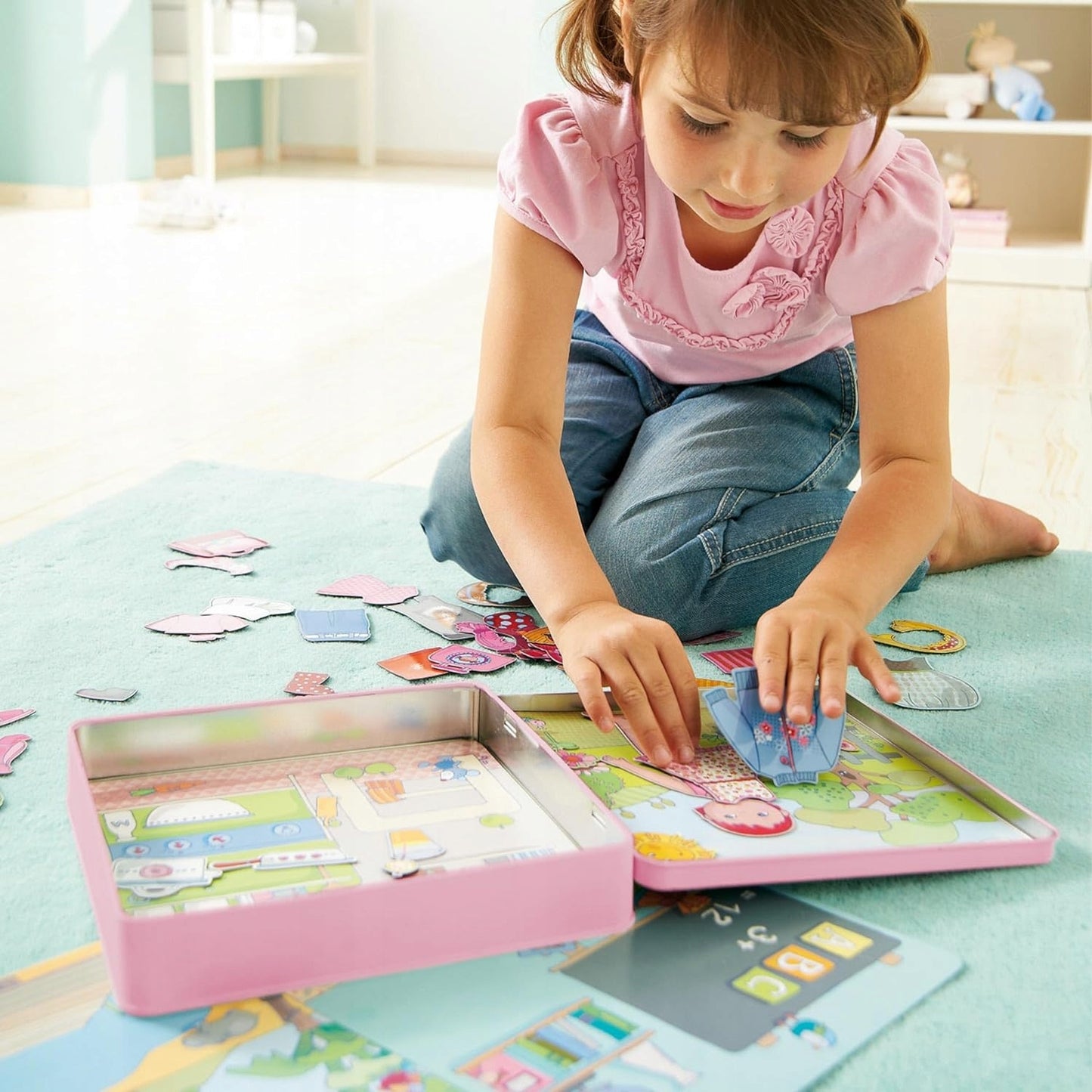 HABA Magnetisches Anziehspiel Lilli 4 Hintergründe 54 Magnete