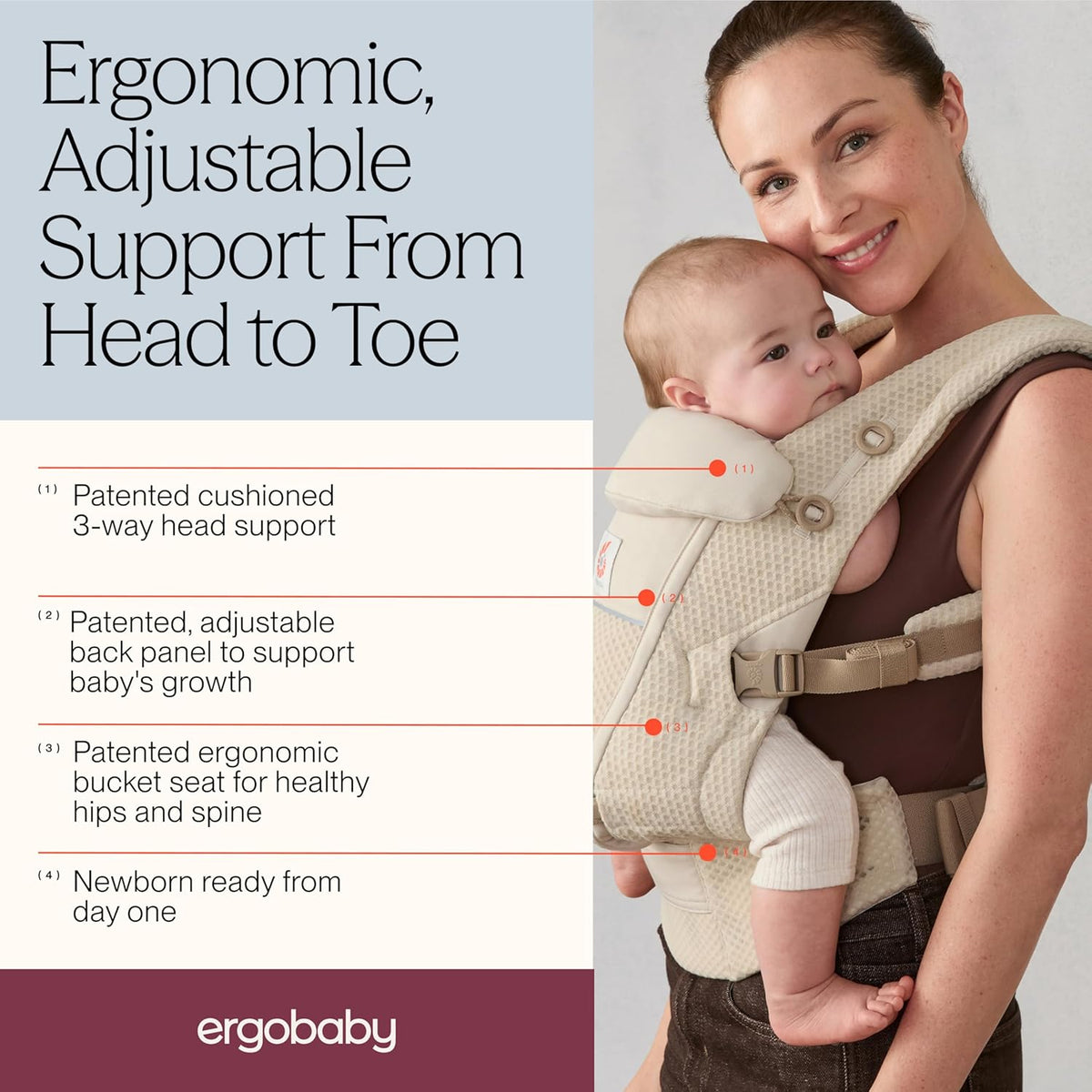 ERGOBABY ADAPT SoftFlex MESH ergonomický nosič 3,2-20kg