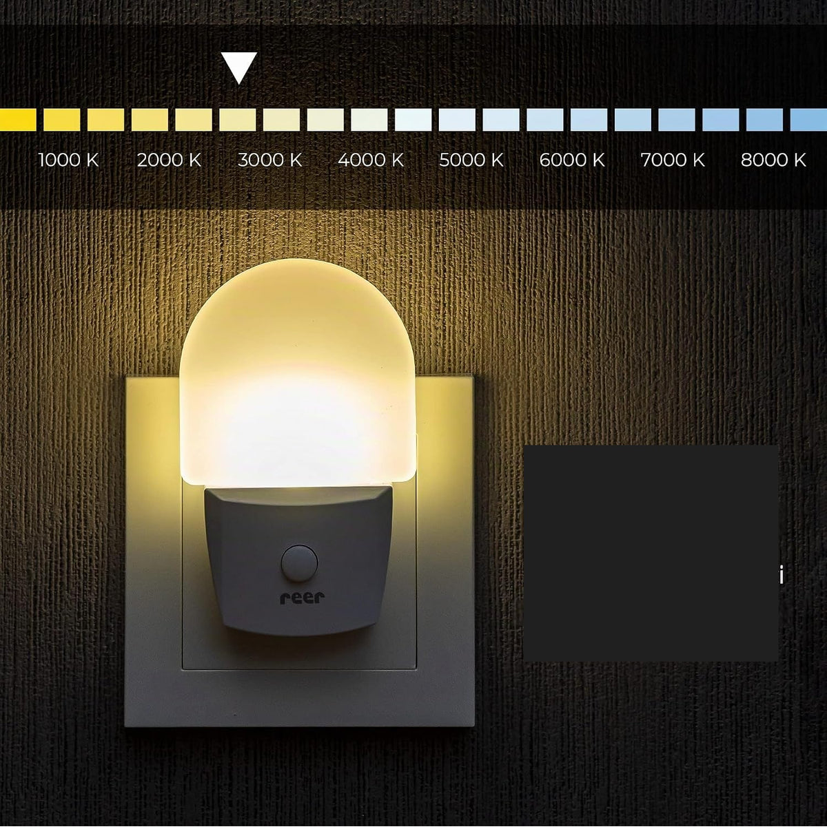 REER NightGuide nočné LED svetlo do zásuvky s vypínačom 6 x 9,5 cm