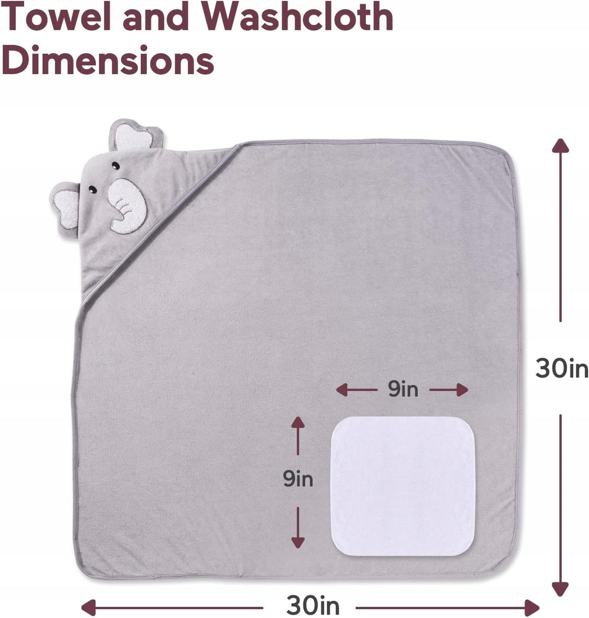 MOMCOZY uterák s kapucňou x2 76x76 + 6 umývacie utierky 24x24