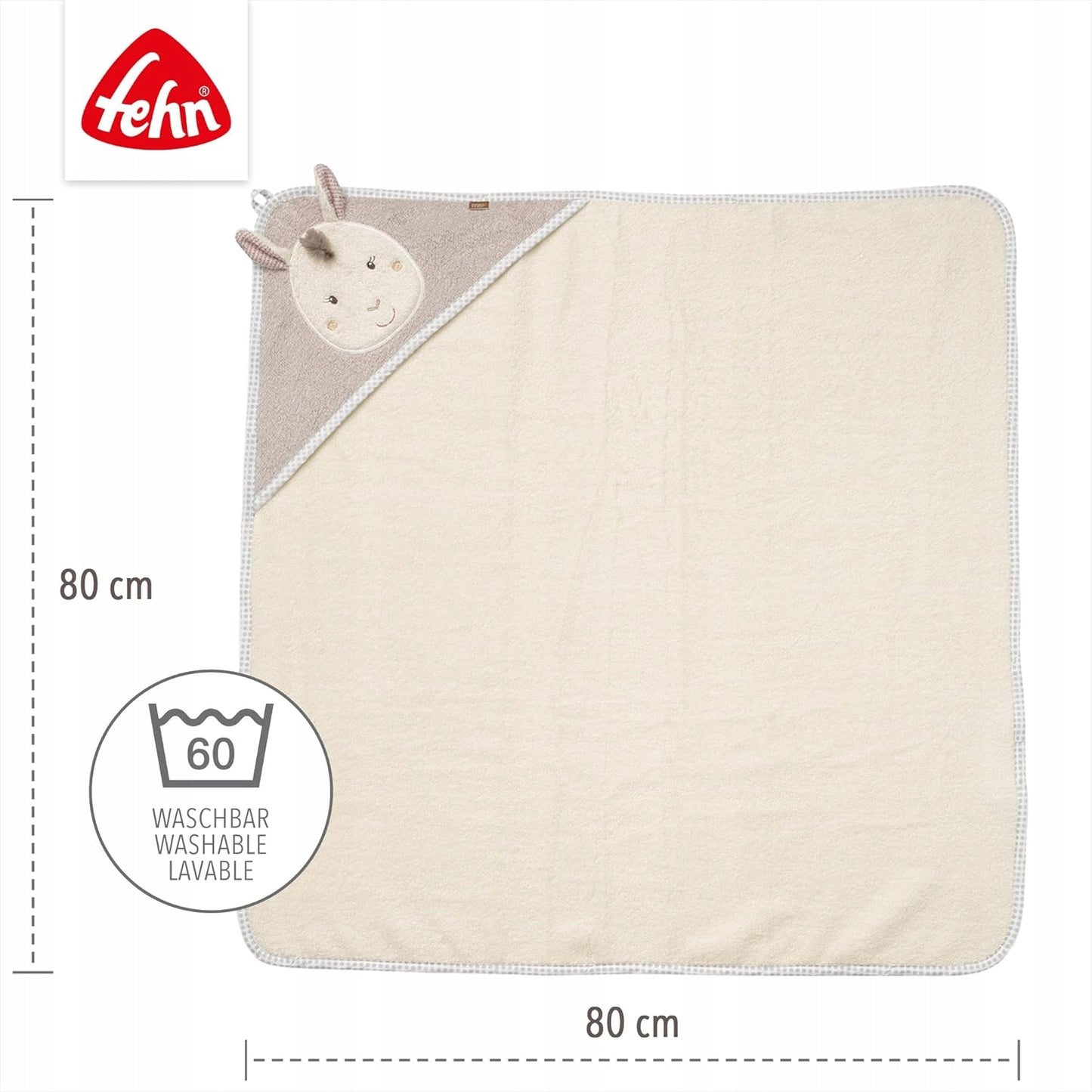 FEHN Peru UTERÁK S KAPUCŇOU 80x80 cm