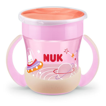 NUK Mini Magic Cup netečúci pohár 360° 160 ml 6 m+ svietiaci v tme