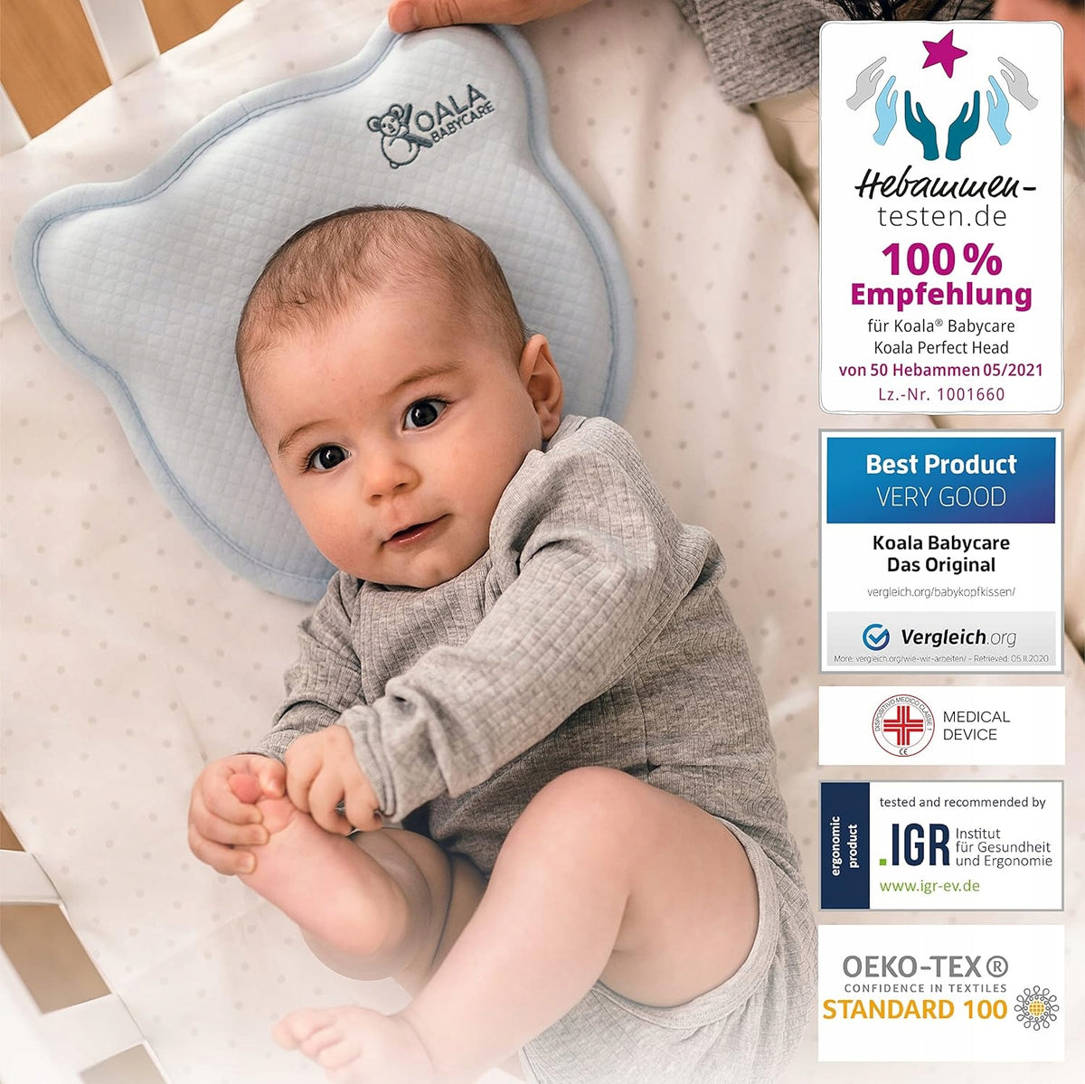 KOALA BABYCARE vankúš pre bábätká 0+ obliečka