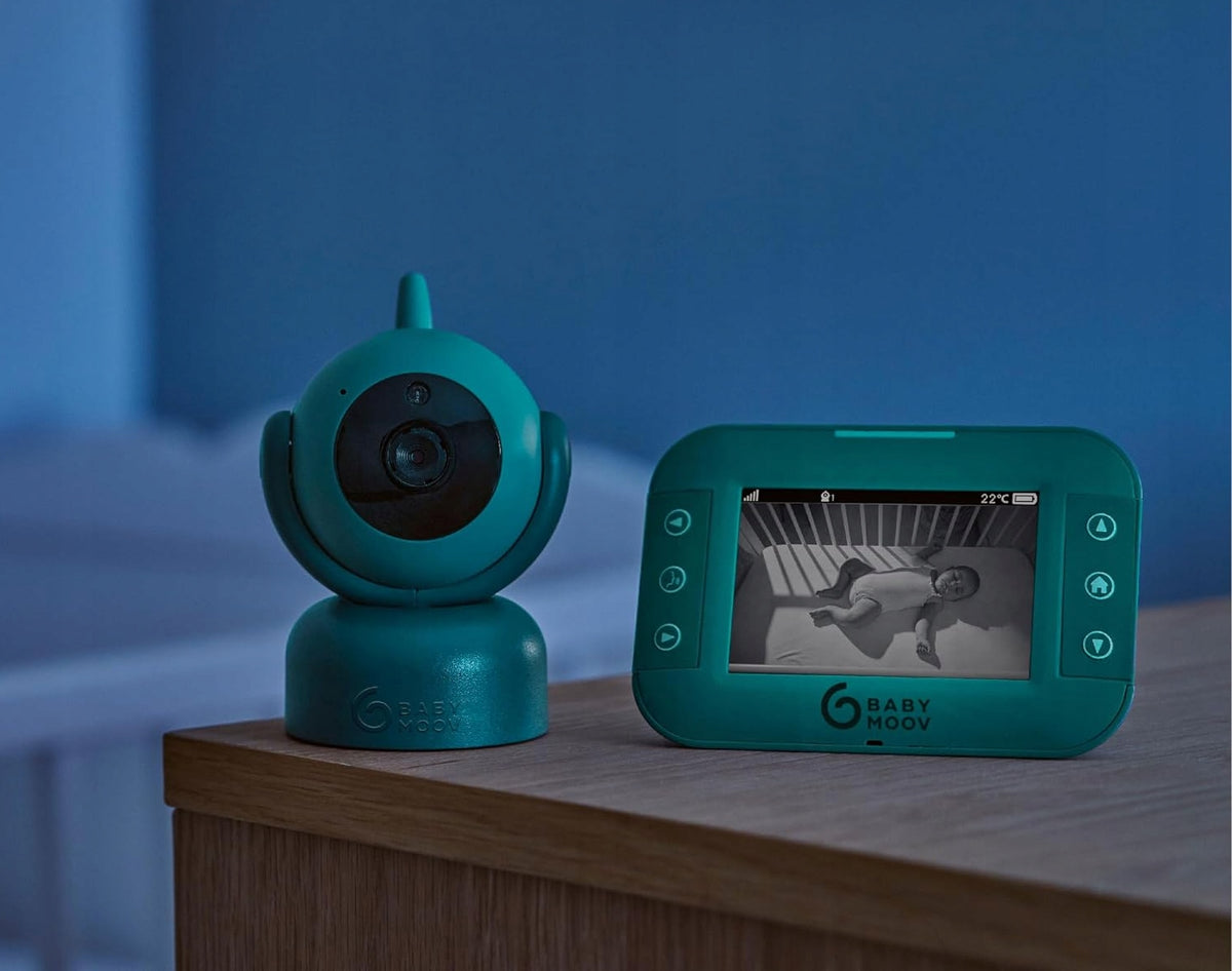 BABYMOOV Yoo Master zdalnie sterowana niania elektroniczna 3,5" zielona z kamerą i monitorem