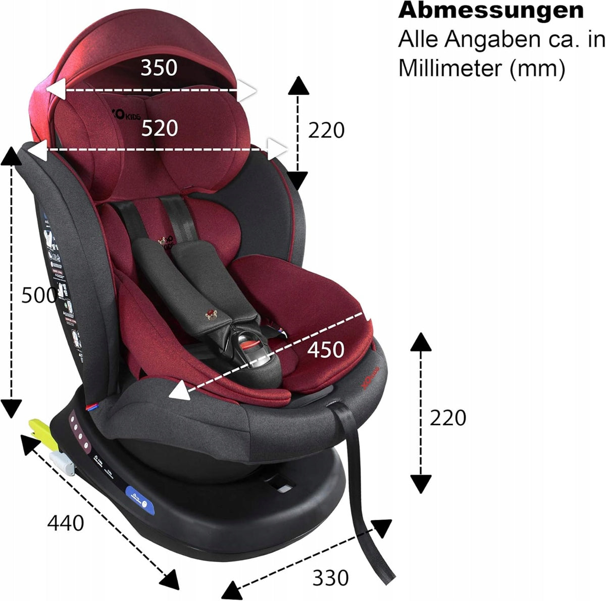 XOMAX S64 autosedačka s otočením o 360°, gr. 0/1/2/3, ISOFIX