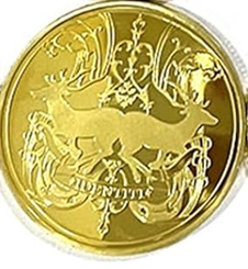 BRADOC Zúbková víla pozlátená kovová minca pod vankúš 4 cm JELEŇ