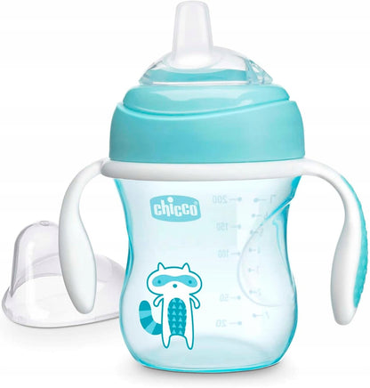 CHICCO Transition Cup netečúci pohár s náustkom a úchytmi 200 ml 4 m+