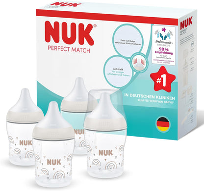 NUK Perfect Match butelki antykolkowe 150 ml x4 3m+