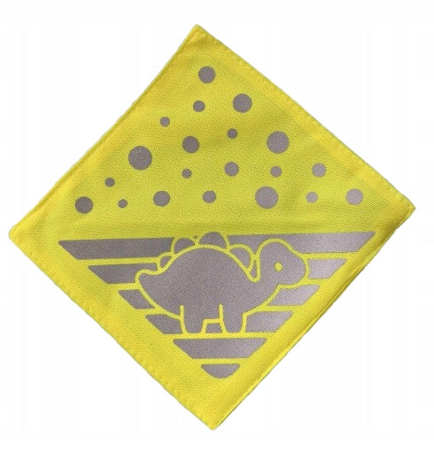 VELOTA reflexné pásky na suchý zips na kočík 12 x 12 cm, 4 kusy DINOSAURUS