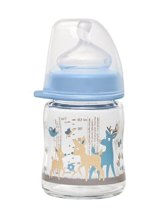 NIP szklana butelka ze smoczkiem rozmiar S wolny przepływ 120 ml ACTIFLEX