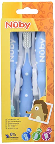 Nuby ID754 súprava modrých zubných kefiek x3